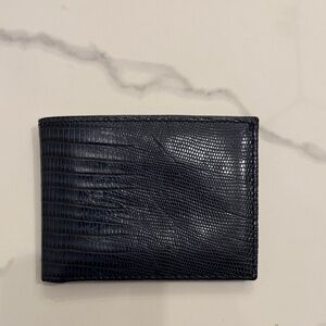 Dark Blue Lizard Skin Wallet
